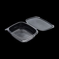Contenant à salade jetable en PET transparent de 240 ml (8 oz) avec couvercle articulé, recyclable, certifié ISO 9001, marque XDJ, pour aliments, fabriqué à Taïwan