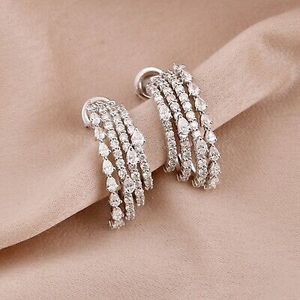 Boucles d'oreilles en diamant de laboratoire ovale poire émeraude blanche, plaqué argent sterling 925, certifiées IGI, pour les occasions spéciales, design mignon - Product Image 3