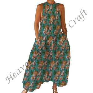 Combinaison bohème imprimée Bagru, tissée à la main, pour la danse estivale, la plage, vêtements bohèmes pour le printemps/été, adultes, nouvelles arrivées d'automne, Bagru - Product Image 3