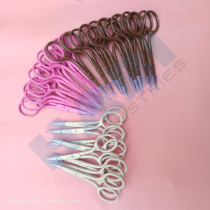 Full Color Embroidery Straight Mini Right-Handed Industrial Smooth Stainless Steel Sharp Precision Beauty Scissors <b>Sewing</b> Craft - Product Image 1