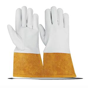 Sunland Gants de soudage TIG en cuir Gants de travail de sécurité en cuir de chèvre Test d'éclaboussure de métal fondu Type B Pouce complet - Product Image 5