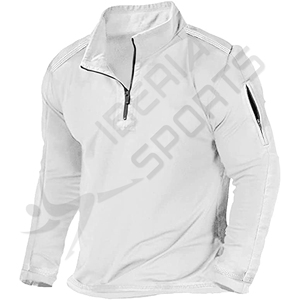 Vente en gros personnalisé Premium haute qualité sensation soyeuse de haute qualité et confortable pull-over à poche 1/4 Zip col montant manches longues - Product Image 1