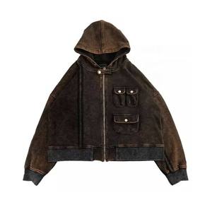 Nueva llegada Pullover Jeans Sudadera con capucha para hombres Casual Jeans Sudadera con capucha con puños acanalados - Product Image 1