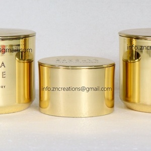 Frascos de metal vacíos de lujo con logotipo personalizado, latas de cobre o latón con tapas para hacer velas, técnica de grabado tallado - Product Image 5
