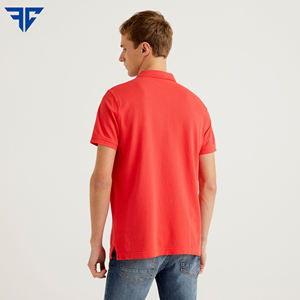 เสื้อโปโลผ้าฝ้ายระบายอากาศได้ดีสำหรับผู้ชายเสื้อโปโลลายพื้นโลโก้ขนาดพิเศษ - Product Image 5