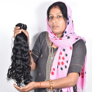 Cabello Humano Natural 100% Ondulado, Donado por Templos del Sur de la India, Precios de Mayoreo de Fábrica - Product Image 1