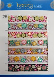 ขอบประดับด้วยผ้าโปร่งบางเนื้อนิ่มลายเรขาคณิตประดับมุกปักขอบลูกปัดสำหรับรองเท้าและเครื่องแต่งกาย - Product Image 2