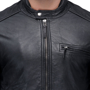 Veste universitaire en cuir de vache souple et confortable de qualité supérieure, à col montant, à capuche, avec broderie sur le devant, design personnalisé, vintage pour homme - Product Image 2