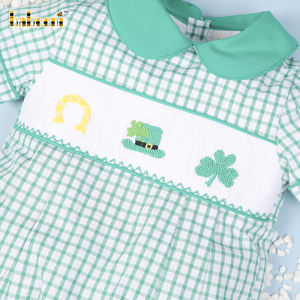 Ropa de Bebé Hecha a Mano y Personalizada, Estilo San Patricio, con Volantes, para Niño, Verano, Lujo, Spandex/Algodón, Cierre de Botones, OEKO-TEX, OEM/ODM - Product Image 3