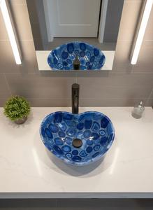 Lavabo rond en agate de luxe moderne fait à la main, écologique, couleur personnalisée, décoration de salle de bain à domicile, cadeau de retraite - Product Image 4