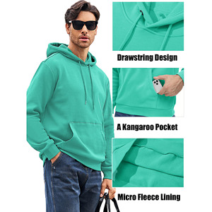 Sweats à capuche pour hommes surdimensionnés unis de haute qualité avec logo personnalisé sweats en coton éponge français personnalisés pulls à capuche avec impression bouffante pour hommes - Product Image 5