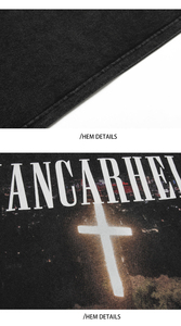 Camiseta de gran tamaño con lavado ácido en blanco al por mayor, Camiseta con estampado gráfico para hombre, camiseta Vintage desgastada a la moda - Product Image 5