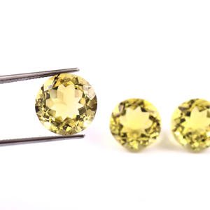 10X10MM AAA amarillo Natural limón cuarzo corte redondo semiprecioso calibrado piedras preciosas sueltas fabricación de joyas lote al por mayor - Product Image 2