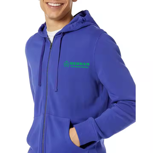 Sweat à capuche unisexe zippé en molleton 100 % coton épais / French Terry, motif uni, basique pour l'hiver - Product Image 5