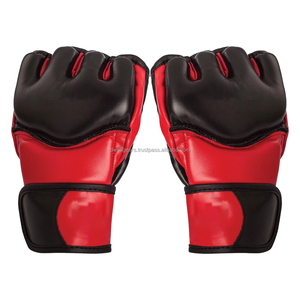 Guantes de Boxeo MMA de Cuero Personalizados, Transpirables, Ecológicos, con Cierre de Gancho y Bucle Ajustable, Ligeros, de Medio Dedo, Antideslizantes, para Entrenamiento - Product Image 1