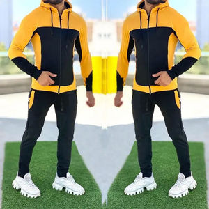 ชุดวอร์มเล่นยิมของผู้ชายชุดออกกำลังกายสำหรับฤดูหนาวชุดฝึกออกกำลังกายสีตัดกัน - Product Image 2