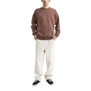 Sweatshirts à col rond brodés d'Arve Sports Pull en coton à col rond uni Sweatshirts surdimensionnés pour hommes - Product Image 1