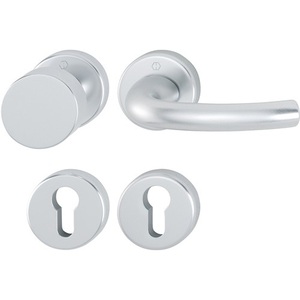 ชุดโตเกียวโรเซตต์พร้อมตะขอแขวนผนังอะลูมิเนียม F1 ทรงกลม PZ DIN ซ้าย/ขวา แบบแบน D/K HOPPE รุ่น 58/42KV/42KVS/1710 และราวแขวนเสื้อ - Product Image 1