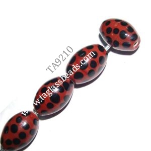 Perles multicolores à pois de qualité Murano Lampwork Perles de verre Gold Stone Flower Round Shape Making Opaque Dark Color Taille 14x20mm - Product Image 4