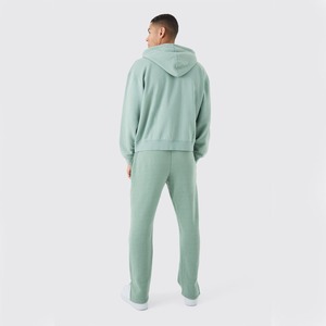 Primera calidad 500 GSM Plain Zip Up Sudadera con capucha para hombre Cordón de gran tamaño Boxy Fit Sudaderas con cremallera para hombres Logotipo personalizado Sudadera con capucha unisex - Product Image 2