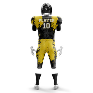 Conjunto de camiseta de fútbol americano de manga corta sublimada personalizada para jóvenes, uniformes de poliéster 100% transpirables, logotipo frontal, precios bajos - Product Image 3