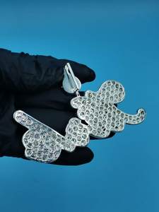 Colgante Hip Hop Personalizado con Letra VVS, Diamantes Moissanite Redondos y Baguette, Engaste de Canal, Brillante, para Uso Unisex - Product Image 4