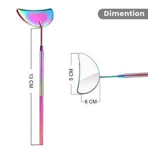 Miroir cosmétique en acier inoxydable allemand en forme de demi-lune, multicolores, personnalisé, éclairé, outil de maquillage pour les extensions de cils - Product Image 2