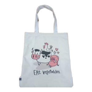 Bolsa de algodón con logotipo de pato, tejido reciclable con estampado personalizado, rosa, blanco y azul, superficie de estilo personalizado, Uds. - Product Image 5