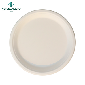 Plaque de bagasse biodégradable écologique de 9 pouces la plus vendue plaque jetable étanche et résistante à l'huile au Vietnam - Product Image 1