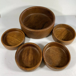 Nouveau bol en bois pour servir la salade, les fruits, les collations, centre de table, artisanal, bois naturel, accessoire de décoration de cuisine, utilisez un bol en bois - Product Image 4