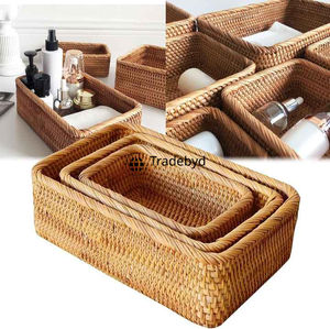 Tradebyd Cestas de ratán rústicas hechas a mano Almacenamiento decorativo para hogares modernos - Product Image 2