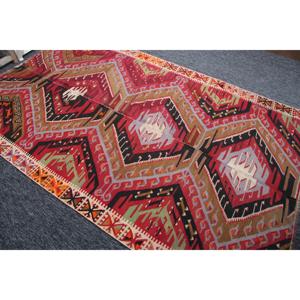 Vintage <b>Rug</b>, 5.5x8.9 ft Area Turkish <b>Rug</b>, Kilim <b>Rainbow</b> <b>Rainbow</b> Geometric <b>Rug</b> - Product Image 3