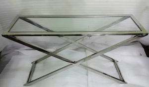 Tables console multicouches en acier inoxydable utilisées Vanités et comme décoration intérieure et produit utilitaire disponibles en plusieurs finitions et tailles - Product Image 4