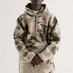 Chaqueta con cremallera de cara completa con estampado de logotipo personalizado, jerséis, sudaderas con capucha de chándal cómodas y transpirables de lana lisa de peso pesado para hombre - Product Image 5