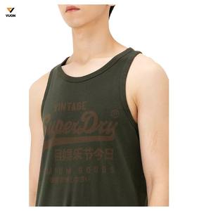 Camiseta sin mangas acanalada de algodón 100% de alta calidad para hombre, camiseta sin mangas informal personalizada con ajuste muscular para entrenamiento en el gimnasio - Product Image 2