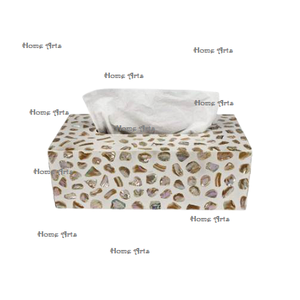 Caja de pañuelos de trabajo de nácar hecha a mano, caja de servilletas de tamaño personalizado de calidad superior para uso en fiestas de oficina - Product Image 2