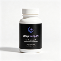 Étiquettes personnalisées Haoxuan pour bouteilles de soutien au sommeil, film noir mat, autocollants imprimés imperméables pour l'emballage de produits nutritionnels