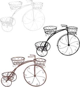 Jardinière décorative en métal en forme de vélo, couleur noire, idéale comme centre de table, élégant pot de fleurs pour la décoration de la maison et du jardin. - Product Image 4