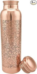 Bouteille imprimée en cuivre unique fabriquée à la main étanche et idéale pour les voyages de fitness et l'utilisation quotidienne Bouteille imprimée en cuivre écologique - Product Image 5