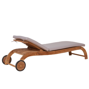 Chaise longue d'extérieur en teck pour la vie en plein air, pour le bord de la piscine, la terrasse, la cour, le parc, l'hôtel, la villa - Product Image 3