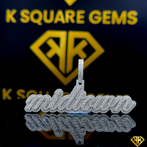 Número personalizado Hip Hop colgante, personaliza tu letra, colgante de número Hip Hop para hombres, colgante de moissanita, joyería Ice Out Hip Hop - Product Image 2