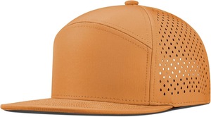 Wellprove White 6-Panel Snapback Cap Mesh Adjustable <b>Flat</b> Brim Breathable Solid Unisex Four Seasons Outdoor Casual <b>Hat</b> 100% - Product Image 5