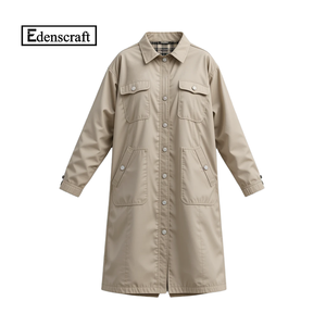 Abrigo Largo Informal para Mujer, Ligero, Suave, Cómodo, Ecológico, Transpirable, Bordado, Color Personalizado, para Uso Diario, Primavera e Invierno - Product Image 2