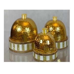 Juego de 4 Servidores de Dulces de Aluminio Martillado con Bandeja Redonda Color Dorado, Caja para Frutos Secos de Home Arts - Product Image 6
