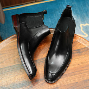 รองเท้าบูทหนังแกะสีน้ำตาลสุดหรูแบบสวมยาวเหนือเข่า พร้อมพื้นผิวกันน้ำและซับในกันความหนาวเย็น เหมาะสำหรับสภาพอากาศหนาวและโอกาสที่เป็นทางการ - Product Image 2