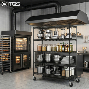 MZG NSF <b>Wire</b> Shelving Industrial Large 5 Tier Storage Rack Expandable Mobile Garage Metal <b>Wire</b> Shelving Unit with Casters - Product Image 3