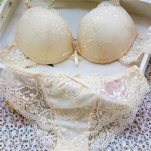 Conjunto de lencería sexy y cómodo para mujer 2024 al por mayor, con aros, logotipo personalizado, 100% algodón, copa completa, sujetador, bragas, tangas, bikini - Product Image 5