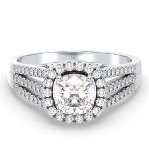 Anillo de Compromiso de Diamantes de Corte Redondo de 2.5 Quilates en Oro Blanco de 14K Más Vendido de REYES para Mujer, Joyería Fina de Diseño Clásico - Product Image 1