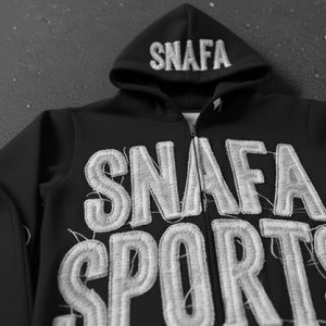 Men's <b>Top</b> Quality Trendy Heavyweight Outerwear Tracksuit Sets Custom Logo <b>Distress</b> Embroidery Tracksuits For Men - Product Image 3