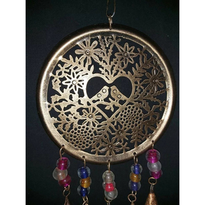 กระดิ่งลมโลหะสีทองสำหรับตกแต่งในร่มและกลางแจ้งรูปนกห้อยลูกปัดและระฆัง - Product Image 4